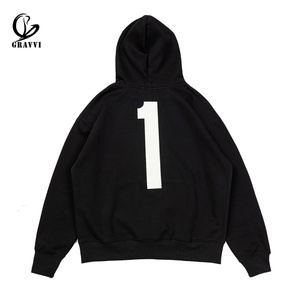 Sweat à capuche GRAVVI 1 imprimé pour homme, style vintage streetwear, coupe oversize, noir, hip-hop, rétro - Product Image 2