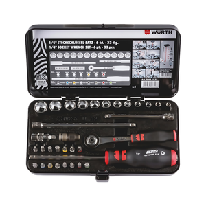 <span class=keywords><strong>Wurth</strong></span>-Kit d'outils à cliquet professionnel 33 pièces avec étui pour réparation automobile, 1/4 pouces - Product Image 2