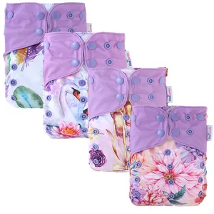 2024 popular babies cloth diapers reusable diapers customized print washable baby cloth diaper