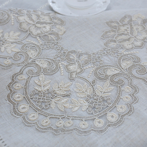 Decorazione da cucina in poliestere per la vendita calda di <span class=keywords><strong>pizzo</strong></span> da tavola fatta in casa punto croce uso interno <span class=keywords><strong>tovaglia</strong></span> ricamata di lusso - Product Image 4