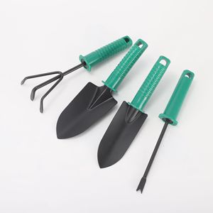 Garden Hand Tools Set 4 Piece Ergonomic Aluminum Alloy Shovel Rake Trowel Cultivator For Outdoor Planting And Digging - Product Image 1
