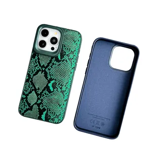 Luxury Designer Snake patterned patch TPU PC phone cover for iPhone 13 14 15 pro max cases