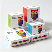 Boîte de rangement portable personnalisée, étanche et écologique pour 10 blocs de puzzle 6 pièces pour enfants, production en 72H, anti-écrasement