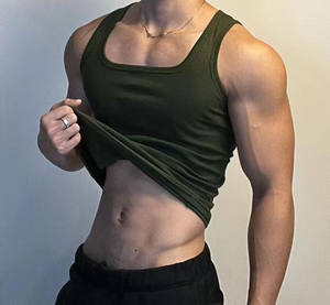 الشركة المصنعة عالية الجودة فارغة تجريب قمم للدبابات القطن مضلع الرجال طوق مربع اللياقة البدنية صالة ألعاب رياضية أعلى خزان للرجال - Product Image 3