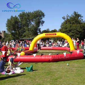Juego deportivo inflable de PVC comercial, <span class=keywords><strong>pista</strong></span> de carreras de <span class=keywords><strong>Mario</strong></span> Kart inflable duradera para exteriores para niños, Karting a la venta - Product Image 4