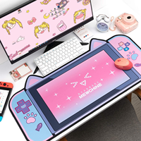 Tapis de souris de jeu Anime de haute qualité avec oreilles de chat, grande base en caoutchouc antidérapante, écologique, résistant aux rayures, résistant à l'eau, facile à nettoyer