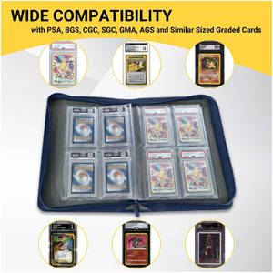 Carpeta de tarjetas de 4 bolsillos con cremallera, almacenamiento seguro para álbum compatible con <span class=keywords><strong>BGS</strong></span>, CGC, SGC, TAG y AGS - Product Image 3