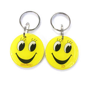 크리스탈 스마일 태그 ISO14443A 출입 통제 스마트 IC 키링 13.56MHz 태그 에폭시 카드 - Product Image 4