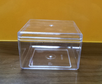 Boîte alimentaire carrée transparente en plastique PS de qualité alimentaire, avec revêtement UV, recyclable, épaisseur 1 mm, avec couvercle, pour bonbons, pain, aliments pour bébés et biscuits