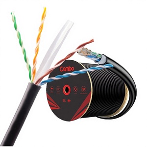 Cable Ethernet UTP Cat6 de 8 Conductores para Exteriores, Suministro de Fábrica OEM, Certificado CE/FCC, Gris/Negro, Impermeable, para CCTV - Product Image 3