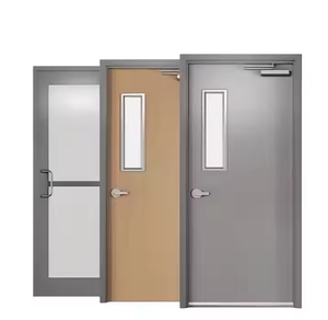 Puerta de salida de seguridad de acero ignífugo de una sola hoja de alta calidad, puerta ignífuga de acero de alta resistencia Puerta ignífuga de acero con barra de empuje - Product Image 2