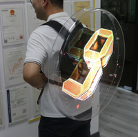 65cm sac à dos 3D hologramme Led ventilateur Portable 3D holographique publicité Machine marche publicité sac à dos avec batterie