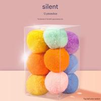 Jouet pour chat, balle en peluche colorée, résistante aux morsures, silencieuse, anti-ennui, jouet interactif pour chaton