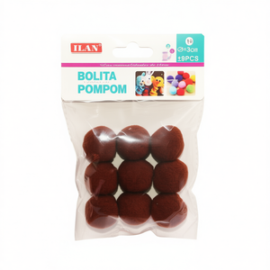 Pompon Ilan 3.0 Cm Colore Caffè Decorazioni Artigianali Per Progetti Fai Da Te - Product Image 1