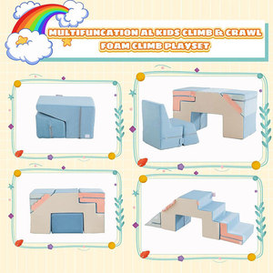 Structure de jeu en mousse souple pour enfants, structure d'escalade aux formes géométriques, jouet d'intérieur unisexe, kit de blocs de construction, coin d'apprentissage pour ramper - Product Image 4