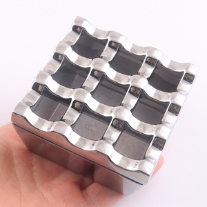 Cenicero de cigarros a prueba de viento de metal de 9 agujeros de plata de gran oferta con LOGOTIPO personalizado - Product Image 4