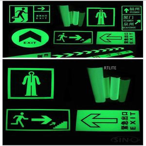 Vinilo Luminoso 300mmx150mm, Señal de Salida Fotoluminiscente con Diseño de Hombre Corriendo con Flecha, Brilla en la Oscuridad - Product Image 6