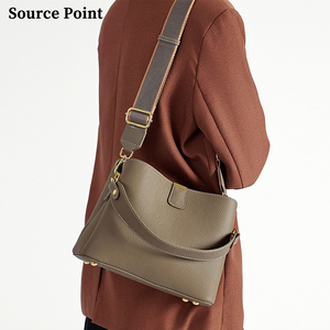 Sacs à main de luxe en cuir véritable pour femmes, style vintage, grain <span class=keywords><strong>litchi</strong></span>, avec fermeture magnétique et fermeture éclair, sacs fourre-tout élégants - Product Image 3
