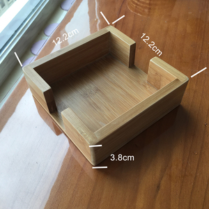 Bambus-Untersetzer, die für (4) 4 ''x 4'' Schiefer untersetzer in quadratischer Form passen Set mit 4 Aufbewahrung boxen - Product Image 2