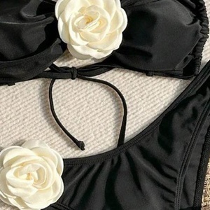 ชุดบิกินี่เอวสูงแบบสปอร์ต 2 ชิ้น สำหรับผู้หญิง พร้อมโลโก้ 3 มิติ แบบกำหนดเอง ชุดว่ายน้ำกระชับสัดส่วน ควบคุมหน้าท้อง ดีไซน์สีสันตัดกัน ชุดออกกำลังกาย ชุดชายหาด - Product Image 5