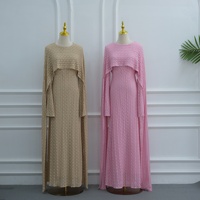 Abaya deux pièces à manches cape Nuosha OEM pour femmes musulmanes, robe longue maxi élégante pour les fêtes et les événements décontractés