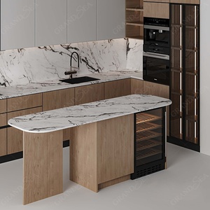 Set Completo di Mobili da <span class=keywords><strong>Cucina</strong></span> in Legno con Isola e Bancone, Arredamento per Progetti di Decorazione Domestica in Messico - Product Image 3