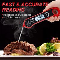 Termometer daging plastik lipat Digital LCD, pengukur suhu memasak di dapur & rumah tangga, tampilan temperatur makanan, termometer BBQ