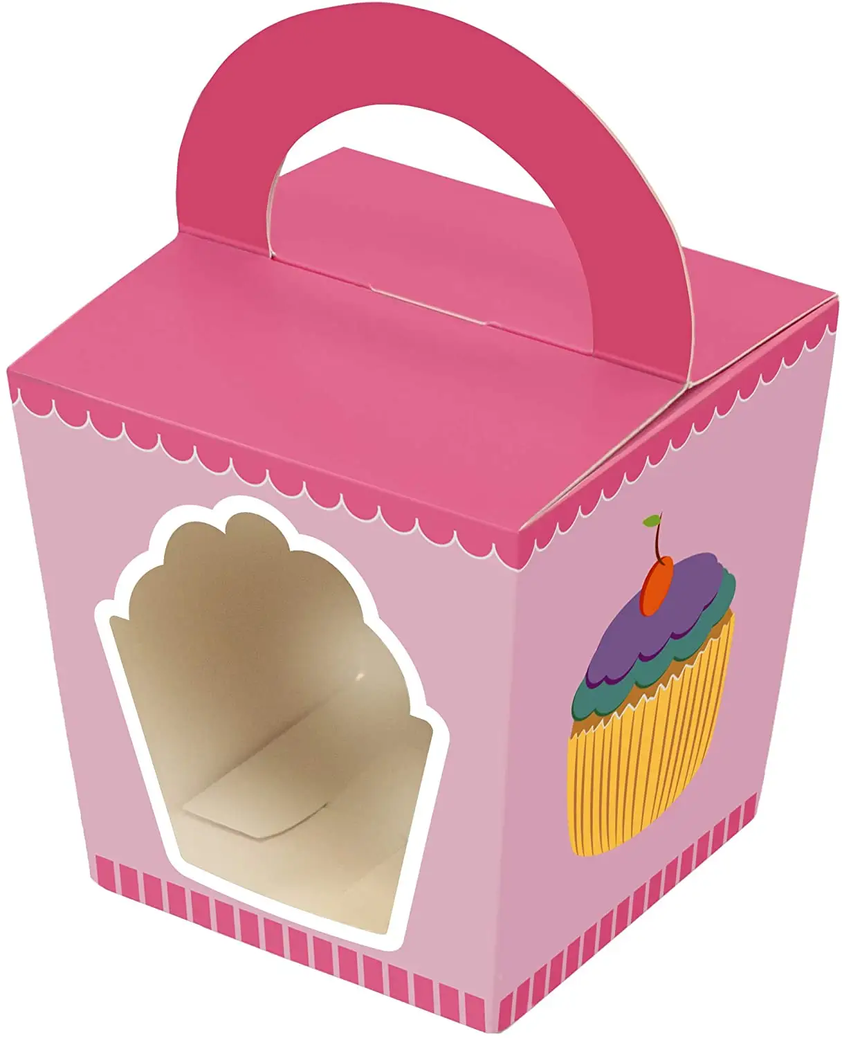 1穴カップケーキ包装ボックスマルチカラーウィンドウベーカリー包装ケーキボックス卸売