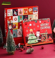 Prêt à Expédier Calendrier de l'Avent Pliable de Noël, Boîte Cadeau Compte à Rebours de Luxe, Boîte Mystère Surprise pour Bijoux