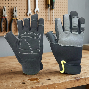 ถุงมือช่าง หนัง PU สายรัดข้อมือยืดหยุ่นกันลื่น ถุงมือนิรภัยอเนกประสงค์ - Product Image 2