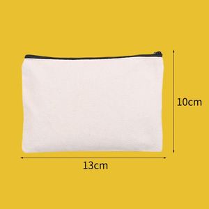 Custom Printed Logo Canvas Pouch <b>Personalised</b> Zipper <b>Top</b> Cotton Fabric Canvas Pouch Bag for Cosmetic Packaging - Product Image 4