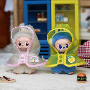 Mini Labubu Doll <b>Raincoat</b> 4.0 <b>Vinyl</b> Keychain Blind Box Clothes Waterproof Poncho Universal Size For Collectibles - Product Image 1