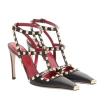 Sandales d'été 2026 à talons hauts et rivets carrés pour femmes, élégantes et sexy, pour soirées, grandes tailles