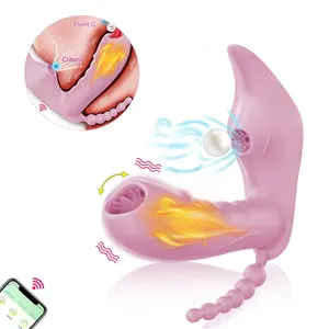 工厂批发应用控制3合1可穿戴吮吸假阳具振动器女性舔舌吸盘真空模拟器性玩具