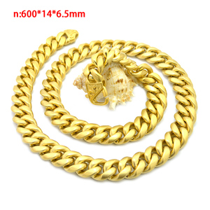 24k PVD 스테인레스 스틸 힙합 쿠바 체인 목걸이 <span class=keywords><strong>24</strong></span> 인치 마이애미 초커 방수 패션 남성 목걸이 - Product Image 1