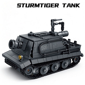 Modèle de <span class=keywords><strong>char</strong></span> <span class=keywords><strong>d</strong></span>'<span class=keywords><strong>assaut</strong></span> Sturmtiger de la Seconde Guerre mondiale, jouet de construction en plastique ABS à assembler soi-même - Product Image 2