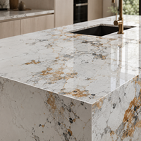 Dalles de pierre artificielle blanche frittée, sur mesure, épaisseur 3-15 mm, carreaux muraux en pierre frittée, grandes dalles