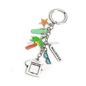 Llavero de Metal de las Maldivas, Pantuflas, Gafas, Colgantes de Estrella de Mar, Camiseta, Recuerdo de la Isla Bandos, Regalo de Lujo Ecológico - Product Image 1