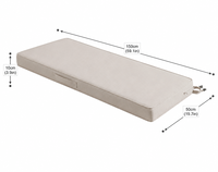 Coussin de banc d'extérieur en mousse haute densité, hydrofuge, résistant aux UV, séchage rapide, avec sangles de fixation et poignée, pour sièges profonds