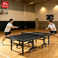Table de tennis de table professionnelle d'intérieur en gros avec plateau en MDF de 12 mm d'épaisseur, produit durable et robuste