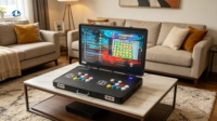 Console d'arcade Pandora Box élégante de 24 pouces, portable et pliable, pour 2 joueurs, station de jeux vidéo rétro pour la maison ou la mancave.