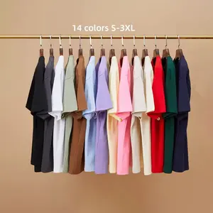 Yüksek kalite 230GSM düz boy Tshirt erkekler baskılı tişört özel boş erkek t-shirt damla 100% pamuk T Shirt