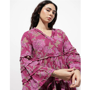 Vestido Midi de Algodón de Manga Larga para Mujer, Cuello en V, Verano, Casual, Línea A, Cómodo, Ligero, Transpirable, Elegante, para Uso Diario - Product Image 2