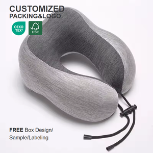 وسادة مخصصة من رغوة الذاكرة قابلة للطي على شكل حرف U وسادة مريحة للرقبة الناعمة للسفر وسادة سفر داعمة للطائرة - Product Image 1