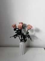 Vase en céramique Lego en travertin de Venise classique au design futuriste, centre de table avec rose éternelle, pour la Fête des Mères et la remise des diplômes