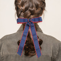 Fait à la main grand Style de noël Boutique pinces à cheveux longues queues point de lune bord métal épingles à cheveux filles fête Polyester Carton