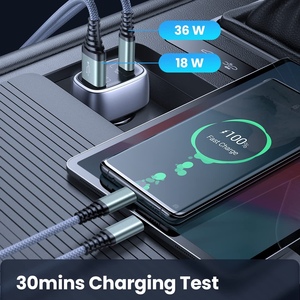 LISEN Dual <span class=keywords><strong>Port</strong></span> PD QC 3,0 Cargador de coche Carga rápida 54W Adaptador de corriente de coche tipo C de alta potencia para Galaxy S22 S21 iPad Pro - Product Image 3
