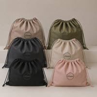 Sac à poussière en coton avec cordon de serrage, pochette de protection souple pour chaussures et sacs à main, emballage de détail, commandes en gros, logo personnalisé, voyage