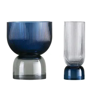 Vase et séparateur en verre borosilicate style nordique, vase de couleur à mosaïque en verre borosilicate