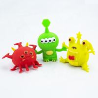 Jouets anti-stress TPR Monster Squeeze OEM d'usine avec lumière, jouets amusants à pincer pour enfants, mini jouets souples et moelleux pour soulager l'anxiété